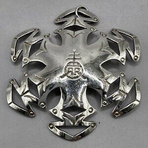 Snowflake Cut Out Pendant Signed Roycroft Alburn R. Sleeper Sterling Silver 1994